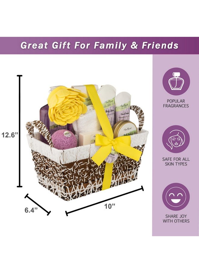 Aqua Elegante Spa Baskets For Womenluxury Bath Set With Lavender & Tea Tree Oilspa Kit Includes Wash Bubble Bath Lotion Bath Salts Body Scrub Body Spray Shower Puff Bathbombs Soap And Towel  - Image 4