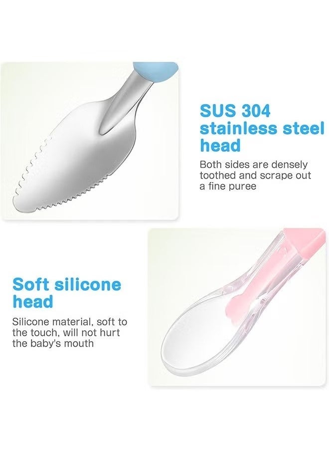 ZVEV 3 Pcs Double Head Baby Silicone Food Spoon Portable Scraping Mud Spoon Baby Weaning Supplies Puree Shower Spoon - Image 2