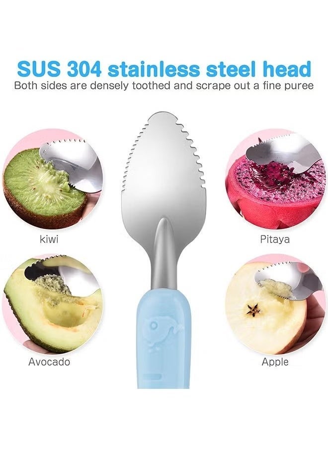 ZVEV 3 Pcs Double Head Baby Silicone Food Spoon Portable Scraping Mud Spoon Baby Weaning Supplies Puree Shower Spoon - Image 4