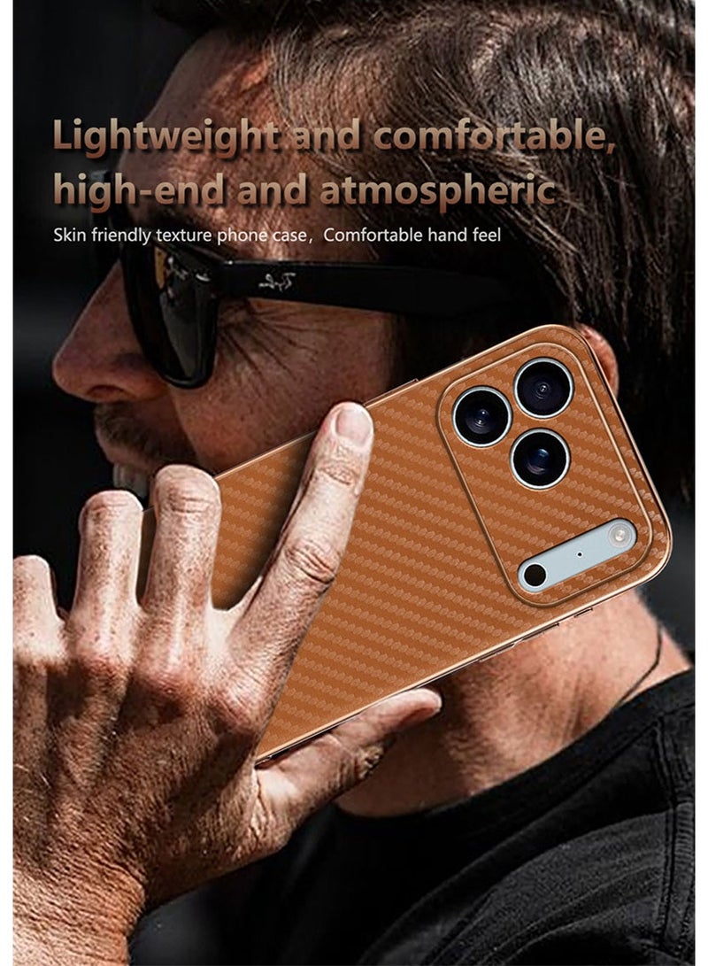 عام غطاء مغناطيسي لآيفون 17 برو ماكس مع ماج سيف، غطاء متين بنسيج ألياف كربون عالي الموضة، واقي رفيع مضاد للصدمات من سيليكون TPU الناعم. - Image 3