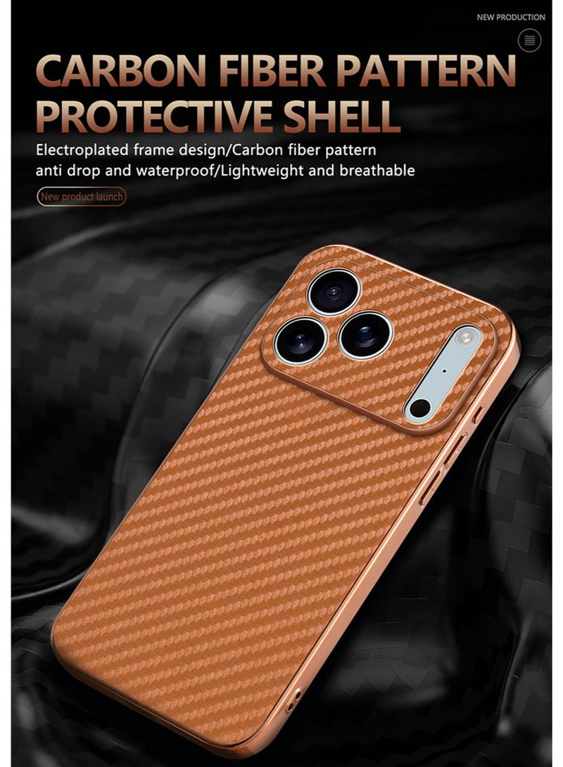 عام غطاء مغناطيسي لآيفون 17 برو ماكس مع ماج سيف، غطاء متين بنسيج ألياف كربون عالي الموضة، واقي رفيع مضاد للصدمات من سيليكون TPU الناعم. - Image 2