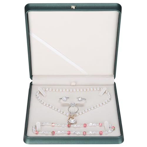 LETURE Large Jewelry Set Gift Box, Big Necklace Jewellery Set Storage Box, Elegant Gift Box For Bracelet Necklace Chain Earring Ring (PEACOCK BLUE) - Image 4