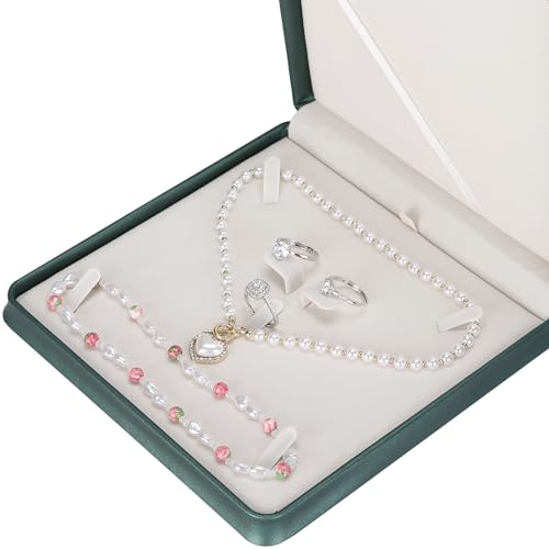 LETURE Large Jewelry Set Gift Box, Big Necklace Jewellery Set Storage Box, Elegant Gift Box For Bracelet Necklace Chain Earring Ring (PEACOCK BLUE) - Image 5