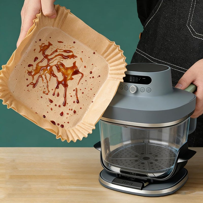 ليهولكير 200 قطعة من بطانات القلاية الهوائية القابلة للاستخدام مرة واحدة، ورق زبدة لـ Ninja Crispi Air Fryer FN101GY/ST/SG، مقاس 16x24 بوصة، 200 ورقة - Image 4