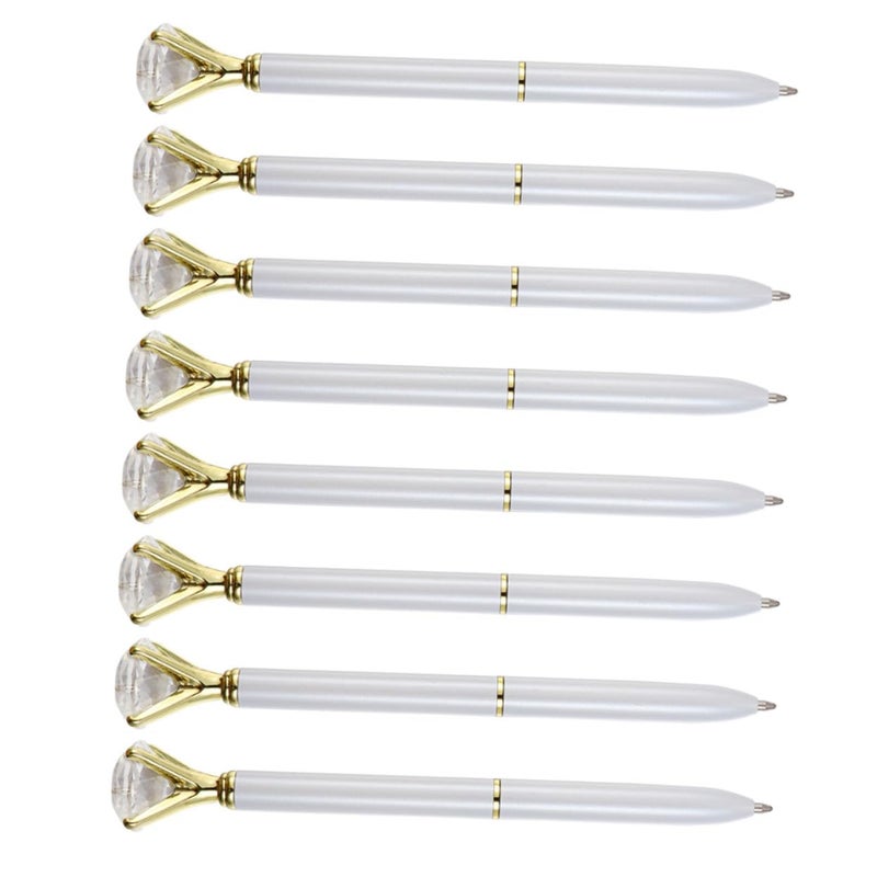 8Pcs Clear Glass Ballpoint Pens Fine Point Smooth Writing Quick Dry Ink Portable - Image 2