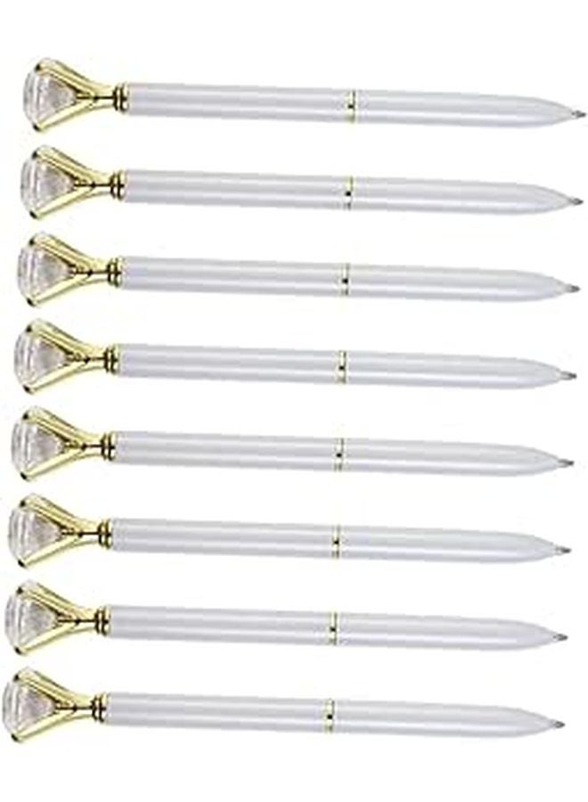 8Pcs Clear Glass Ballpoint Pens Fine Point Smooth Writing Quick Dry Ink Portable - Image 1