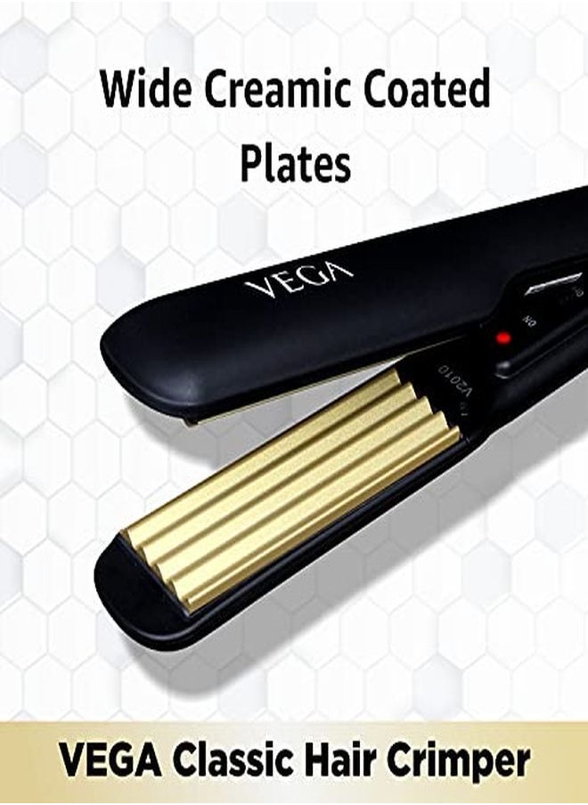 Vega Classic Hair Crimper With Quick Heat Up & Ceramic Coated Plates (Vhcr01) Black  - Image 5