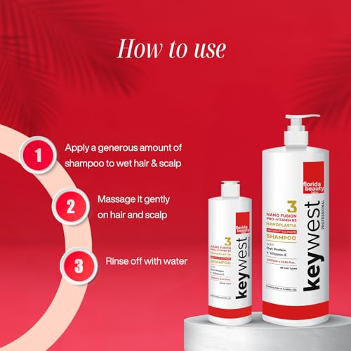 Keywest Professional Nanoplastia Sulfate Free Shampoo - 250ml | Suitable for All Hair Types | Enriched with Oat Protein + Vitamin E - Image 5