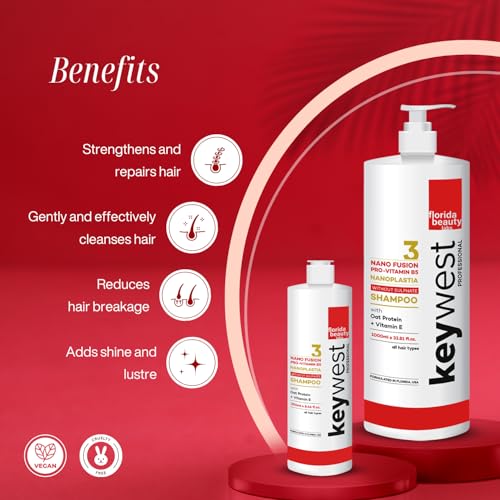 Keywest Professional Nanoplastia Sulfate Free Shampoo - 250ml | Suitable for All Hair Types | Enriched with Oat Protein + Vitamin E - Image 2