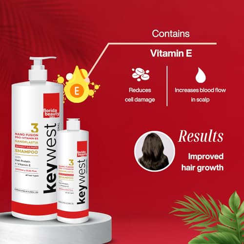 Keywest Professional Nanoplastia Sulfate Free Shampoo - 250ml | Suitable for All Hair Types | Enriched with Oat Protein + Vitamin E - Image 3