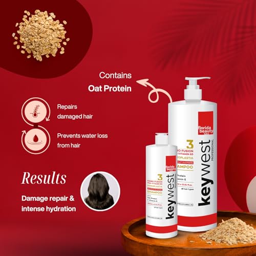 Keywest Professional Nanoplastia Sulfate Free Shampoo - 250ml | Suitable for All Hair Types | Enriched with Oat Protein + Vitamin E - Image 4