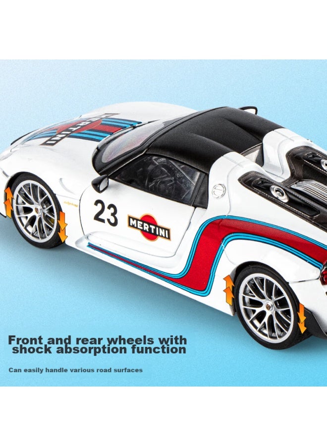 Black mamba Heimanba Porsche 918 Maiten 1：18 Scale Die-cast Car Model Toy For Children, Collectible Display Piece - Image 3