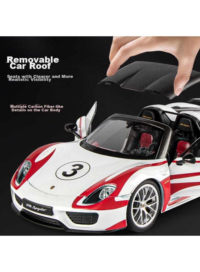 Black mamba Heimanba Porsche 918 Maiten 1：18 Scale Die-cast Car Model Toy For Children, Collectible Display Piece - Image 4