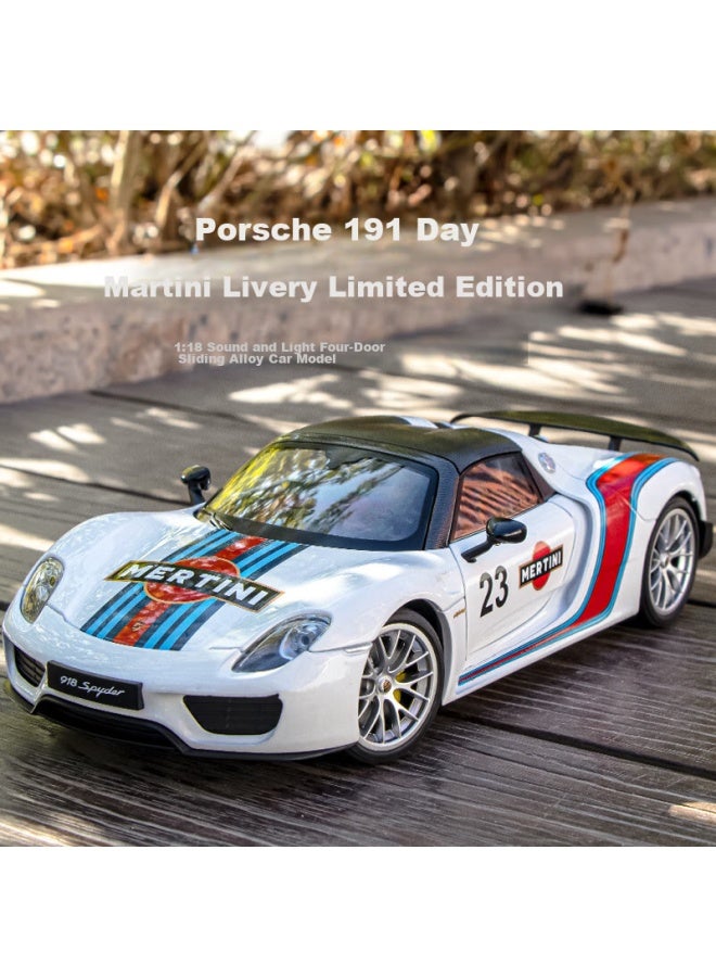 Black mamba Heimanba Porsche 918 Maiten 1：18 Scale Die-cast Car Model Toy For Children, Collectible Display Piece - Image 1