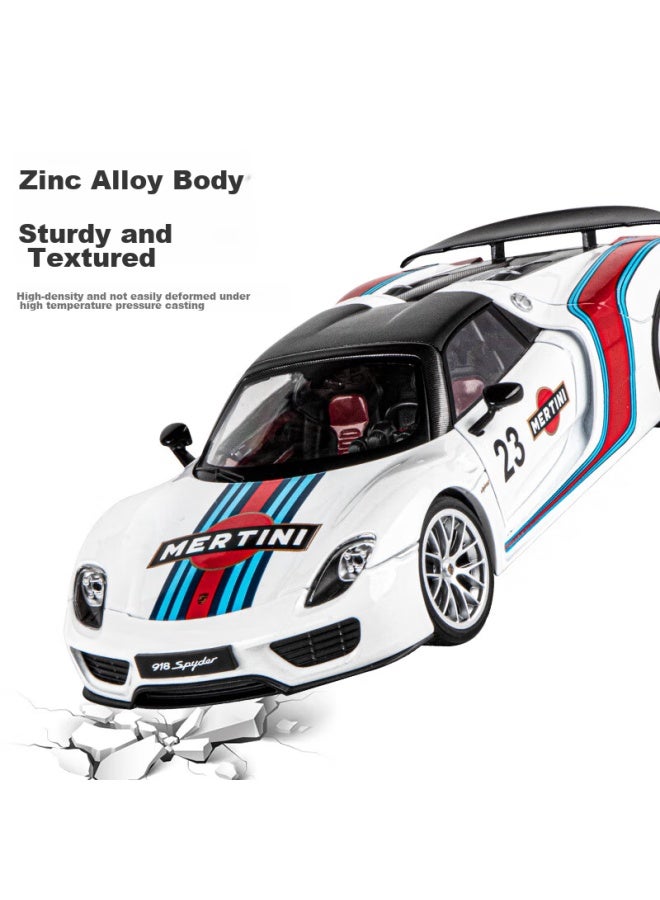 Black mamba Heimanba Porsche 918 Maiten 1：18 Scale Die-cast Car Model Toy For Children, Collectible Display Piece - Image 2