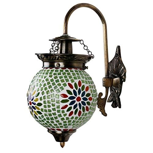 earthenmetal Ball Shaped Glass Wall lamp for Living & Home Decoration Turkish lamp (Multicolour, Bulb not Included); Made in India - Image 3