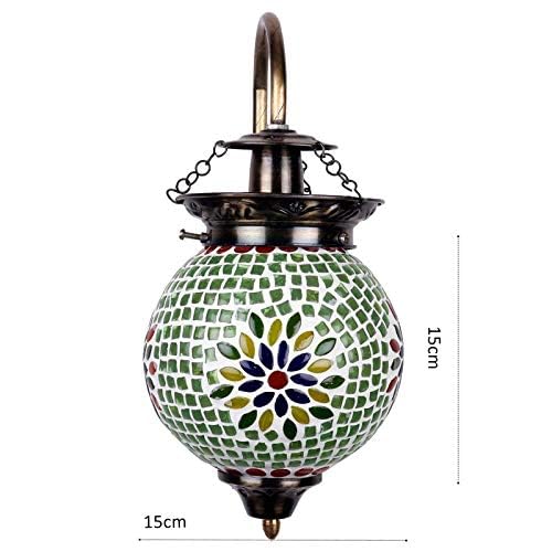 earthenmetal Ball Shaped Glass Wall lamp for Living & Home Decoration Turkish lamp (Multicolour, Bulb not Included); Made in India - Image 4