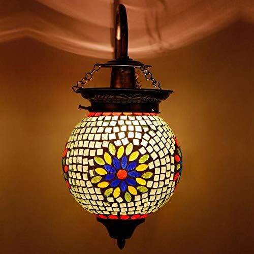 earthenmetal Ball Shaped Glass Wall lamp for Living & Home Decoration Turkish lamp (Multicolour, Bulb not Included); Made in India - Image 2