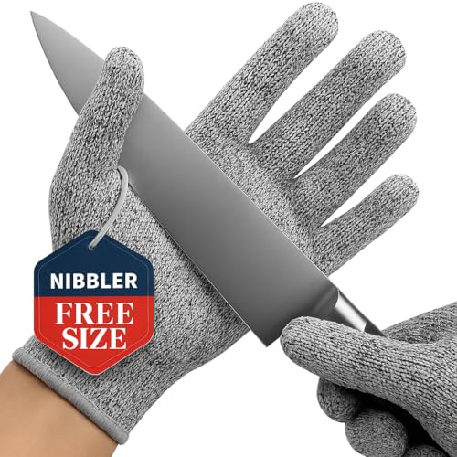 Nibbler Safety Industrial Gloves Anti Cut Resistant Level 5 Protection With Elastic Hand Fitting Heavy Duty Working Gloves (Free Size, Grey, 1 Pair) - Image 1