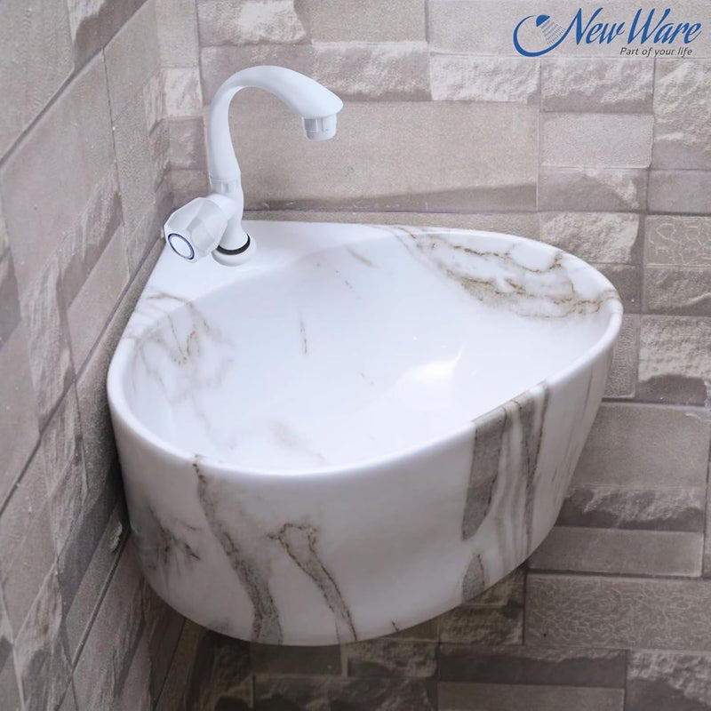 NEW WARE Plastic Water Tap with Flange Versatile Sink Cock for Wash Basin and Swan Neck Tap for KitchenBathroom Long Neck Bib Cock - Image 2