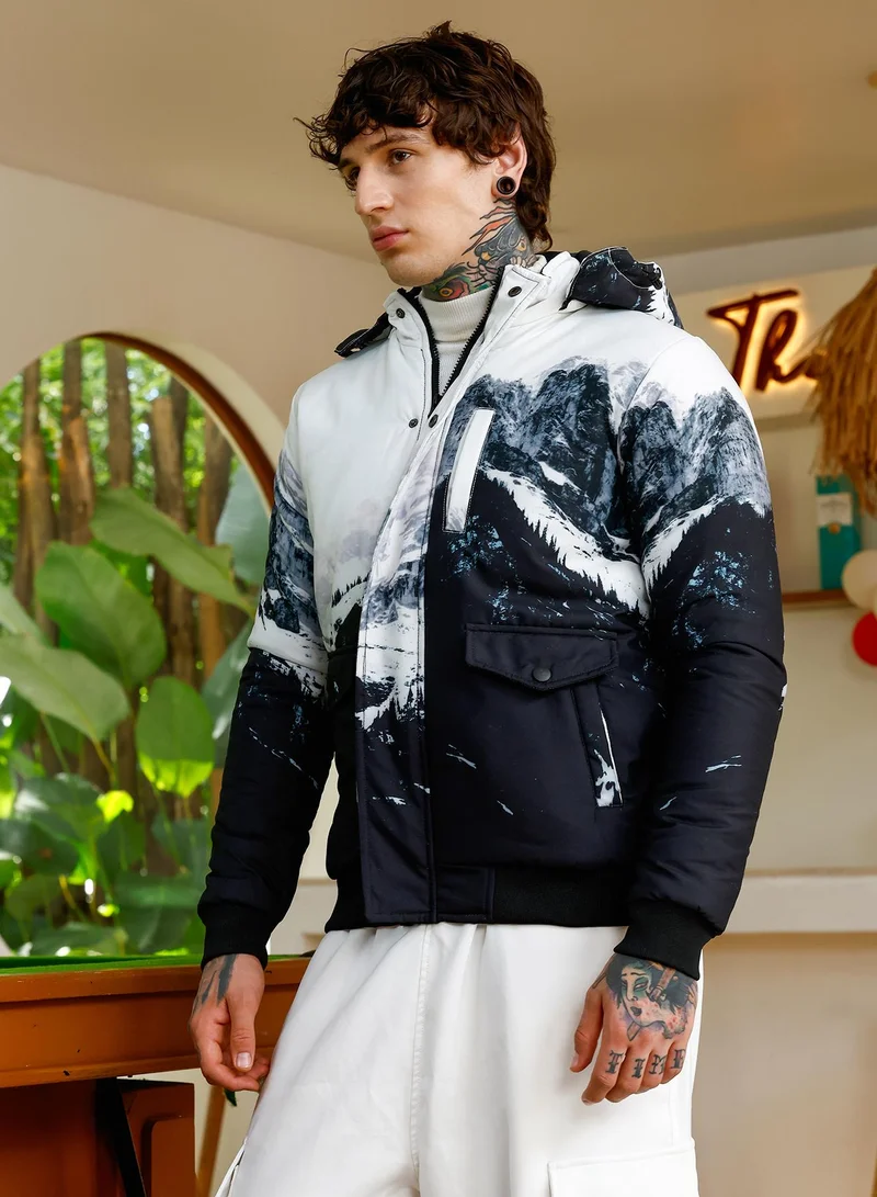 CAHOOT  Men's Midnight Black Snowcaps Zip-Front Puffer Jacket for Men | Best Price UAE