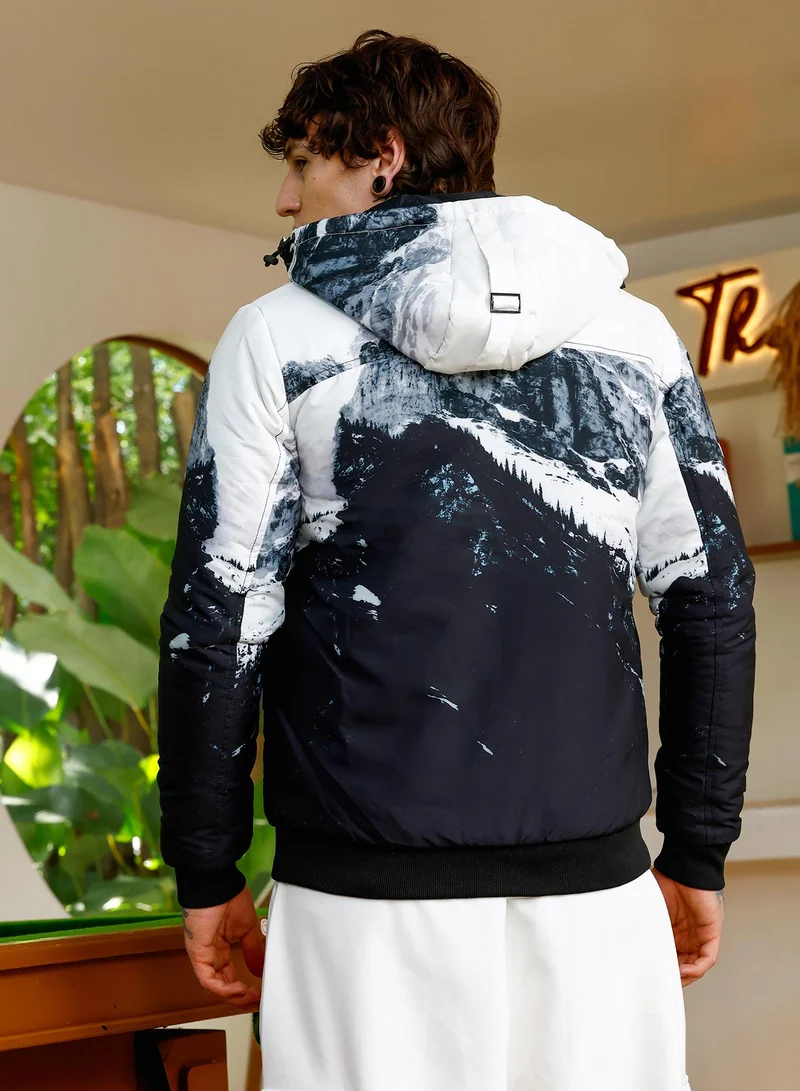 CAHOOT  Men's Midnight Black Snowcaps Zip-Front Puffer Jacket for Men | Best Price UAE