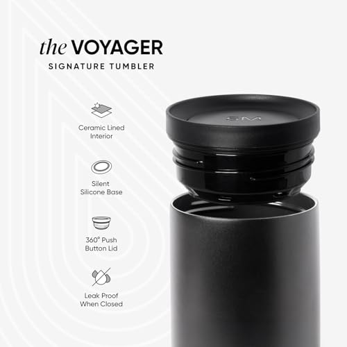 Simple Modern Travel Coffee Mug Tumbler with 360° Lid | Ceramic-Lined Insulated Stainless Steel Cold Brew Iced Coffee Cup | Gifts for Women Men Her Him | Voyager Signature | 12oz | Cream Terrazzo - Image 2
