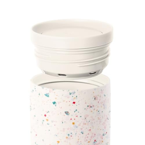 Simple Modern Travel Coffee Mug Tumbler with 360° Lid | Ceramic-Lined Insulated Stainless Steel Cold Brew Iced Coffee Cup | Gifts for Women Men Her Him | Voyager Signature | 12oz | Cream Terrazzo - Image 3