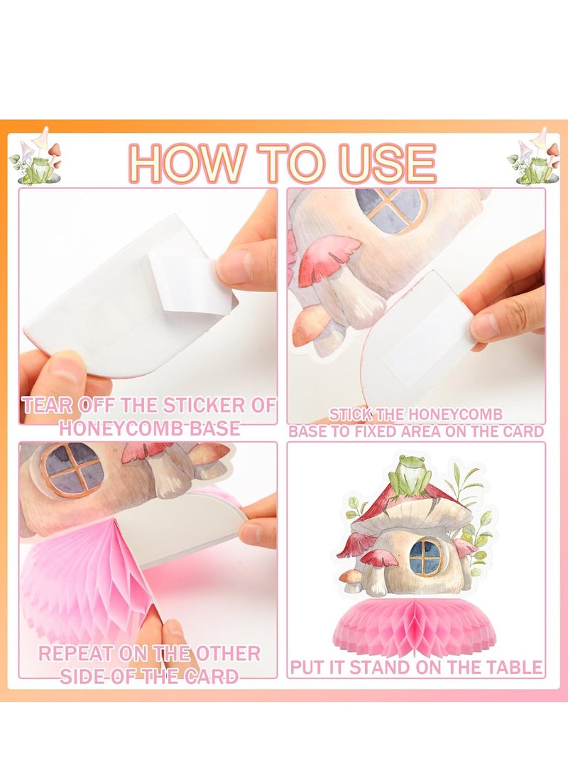 Excefore Fairy Theme Honeycomb Centerpieces, 8 PCS Pink Floral Fairy Garden Girls, Birthday Party Table Decoration, My Fairy First Baby Shower Happy Birthday Party Supplies - Image 4