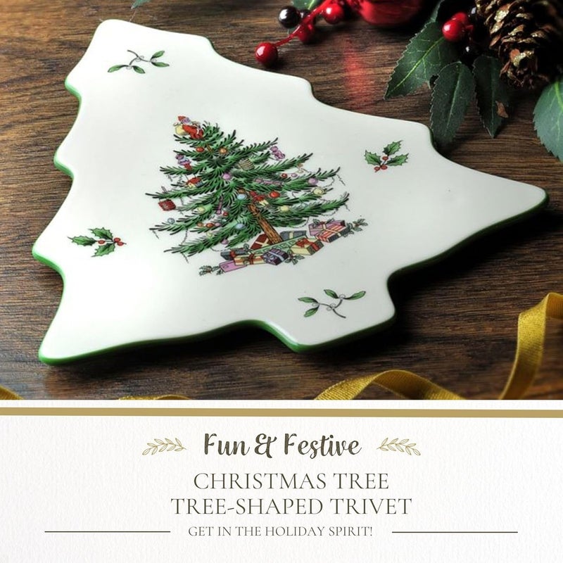 Spode Christmas Tree Trivet  8 Heat Resistant Porcelain Christmas Holiday Tabletop Protector  Dishwasher Safe - Image 2
