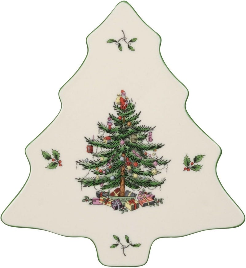 Spode Christmas Tree Trivet  8 Heat Resistant Porcelain Christmas Holiday Tabletop Protector  Dishwasher Safe - Image 1