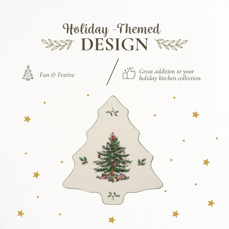 Spode Christmas Tree Trivet  8 Heat Resistant Porcelain Christmas Holiday Tabletop Protector  Dishwasher Safe - Image 4
