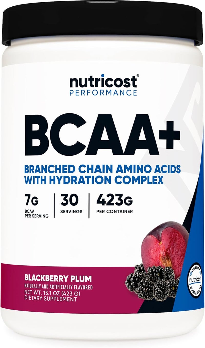 Nutricost BCAA Active with Glutamie Citrullie and Coconut Hydration Powder BlackBerry Plum 30 Servings  Branched Chain Amino Acids with Hydration Complex  GlutenFree NonGMO - Image 1