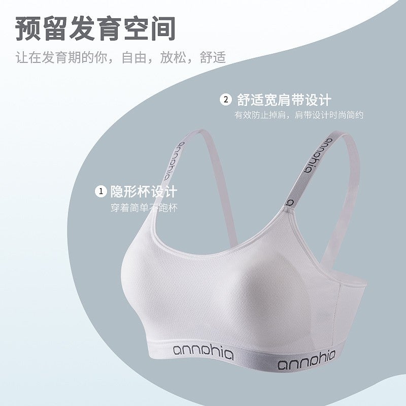 Developmental Girls' Underwear, Adolescent Junior High School Students And High School Students' Vest-Style Letter Sports Style Bra - Image 4