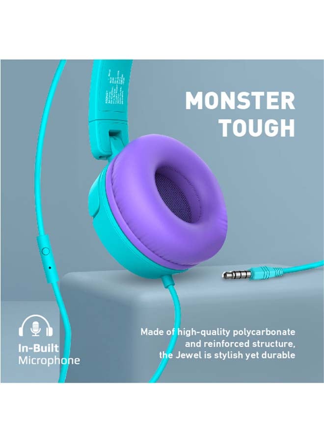 PROMATE Wired Kids Headphones,Premium Detachable Cat Ear Kids Headset with Mic, 85dB to 95dB Sound Control,AUX Share Port and Soft Pads,for Smartphones,Laptops,Mp3 Player,Jewel Aqua - Image 5