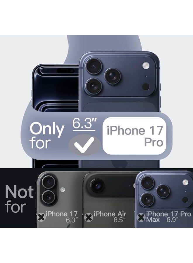 JETech Liquid Silicone Case for iPhone 17 Pro 6.3-Inch, Silky Soft Touch Full-Body Protection, Anti-Scratch Shockproof Phone Cover with Microfiber Lining (Dark Blue) - Image 5