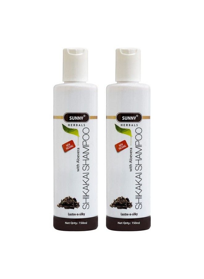 Sunny Shikakai Shampoo With Aloevera And Herbs For Dull & Lifeless Hair ; Fruits Acid Detox Follicle & Scalp ; Prevent Split Ends Ph Balanced Shampoo For Sensitive Skin & Scalp ; Men & Women 150 Ml(Pack 2)  - Image 1