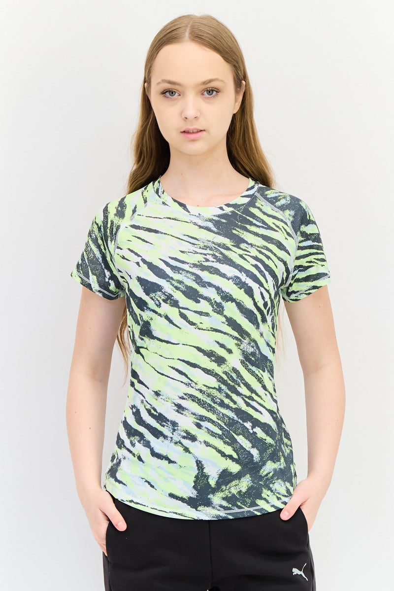 PUMA Women Regular Fit Brand Logo Short Sleeves Running T-Shirt, Multicolor - Image 1