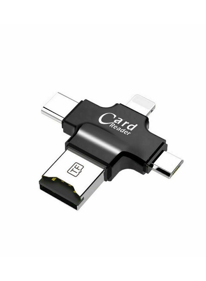 4 In 1 USB Otg Tf Micro Sd Card Reader Black - Image 2