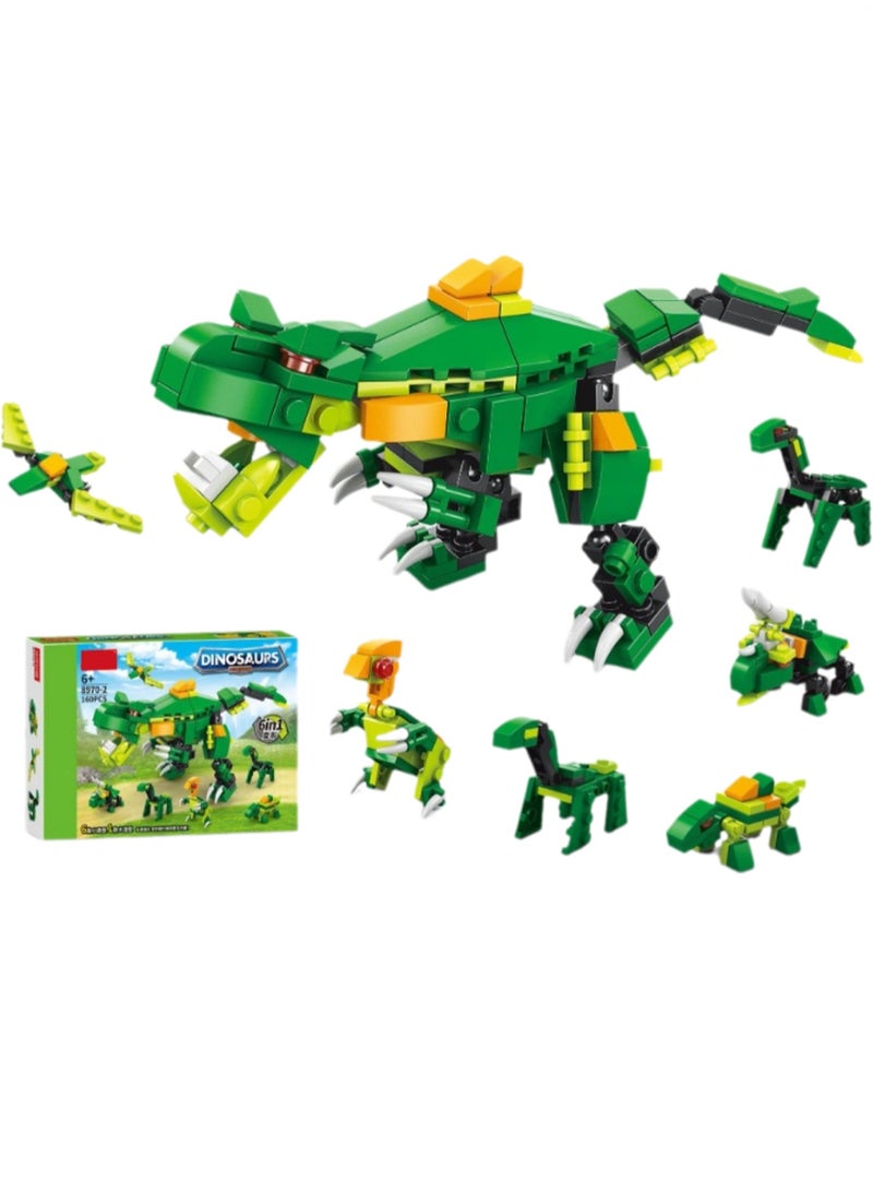 Children's Educational Toys Compatible With Small Particle Assembly Blocks(Green Tyrannosaurus Rex 160Pcs)  - Image 1