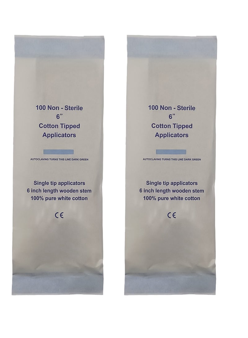 King Mariot Cotton Tip Applicator | Non-Sterile | Autoclavable Bag | 6-Inch Length | Single Tip Applicators with Wooden Stem and 100% Pure White Cotton - Image 4
