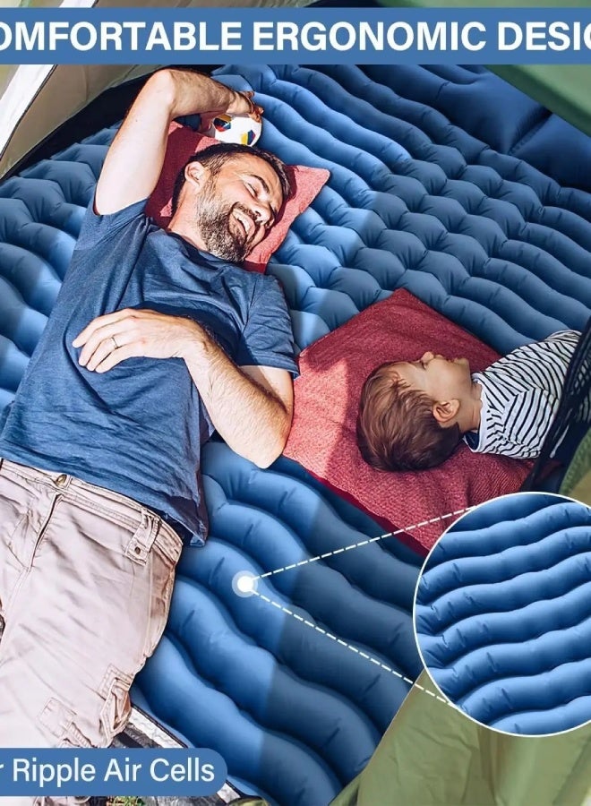 AROAQ Ultralight Inflatable Camping Sleeping Pad with Built-in Pillow & Foot Pump – 79.8" × 53.5", Waterproof, Connectable, Compact Air Mattress for Outdoor, Hiking, Travel - Image 5