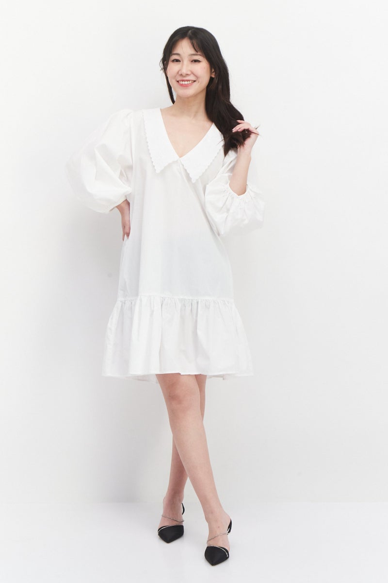 Envii Women Solid Mini Dress, White - Image 1