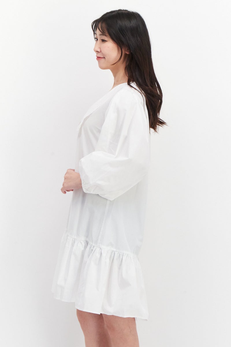 Envii Women Solid Mini Dress, White - Image 4