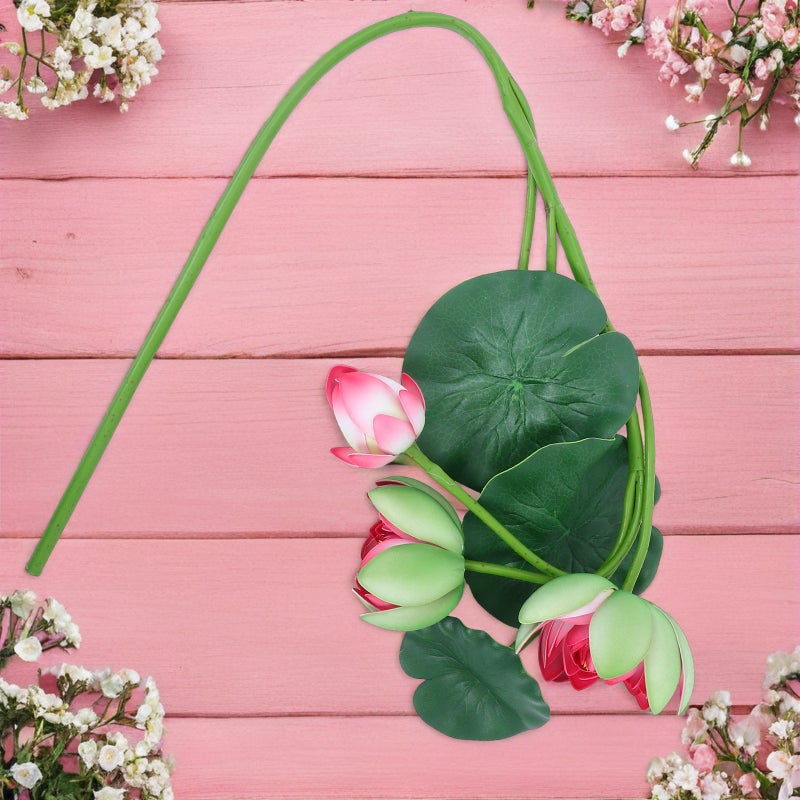 🌱 باقة زهرة صناعية بتصميم ورقي وساق حمراء للزينة الداخلية والخارجية قطعة واحدة - Image 4