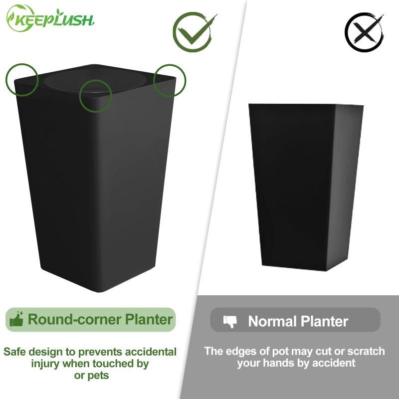 Keeplush 5FT Artificial Dracaena Tree - High-Density Foliage Fake Plant with Black Tall Planter - Faux Yucca Floor Plant for Home Office Decor Indoor - Image 4