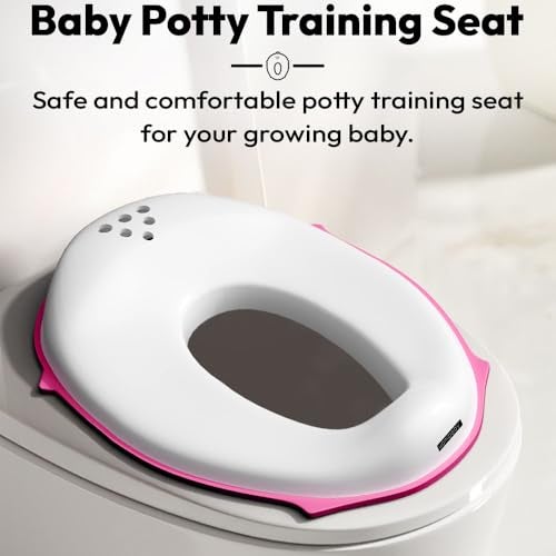 StarAndDaisy Uonibaby by StarAndDaisy Baby potty seat for kids 2-5 years Ergonomic Toddler Potty Chair, Splash Guard & Non-Slip Base/Portable & Easy Clean Potty Seat for Babies (Pink) - Image 2