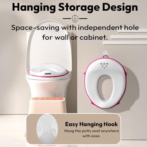 StarAndDaisy Uonibaby by StarAndDaisy Baby potty seat for kids 2-5 years Ergonomic Toddler Potty Chair, Splash Guard & Non-Slip Base/Portable & Easy Clean Potty Seat for Babies (Pink) - Image 3