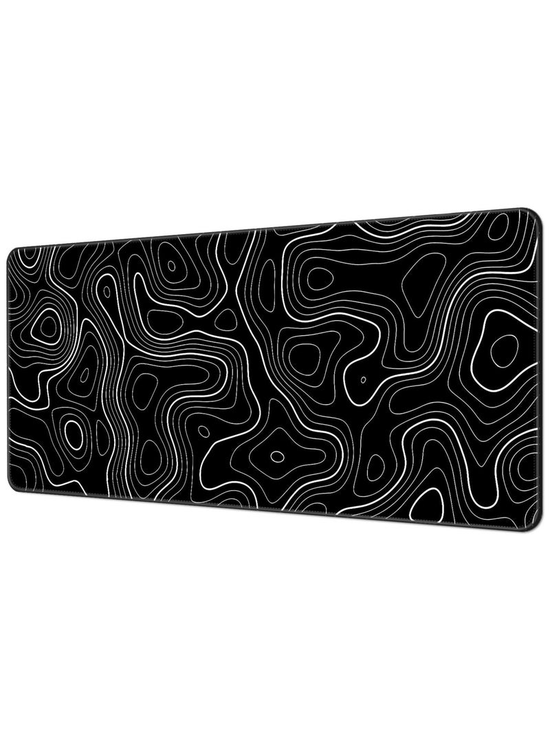 وسادة ماوس كبيرة 800 × 300 × 3 مم، وسادة ماوس ممتدة بقاعدة مطاطية غير قابلة للانزلاق، وسادة ماوس للألعاب، سجادة مكتب، وسادة مكتب، سطح قماشي ناعم، وسادات ماوس للوحة المفاتيح - Image 1