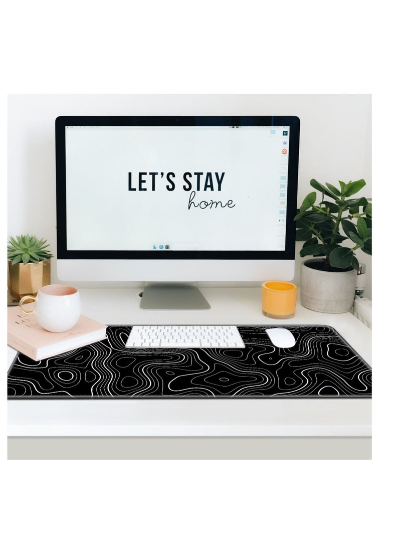 وسادة ماوس كبيرة 800 × 300 × 3 مم، وسادة ماوس ممتدة بقاعدة مطاطية غير قابلة للانزلاق، وسادة ماوس للألعاب، سجادة مكتب، وسادة مكتب، سطح قماشي ناعم، وسادات ماوس للوحة المفاتيح - Image 4